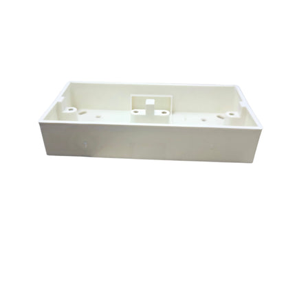 White rectangular plastic bracket on a white background