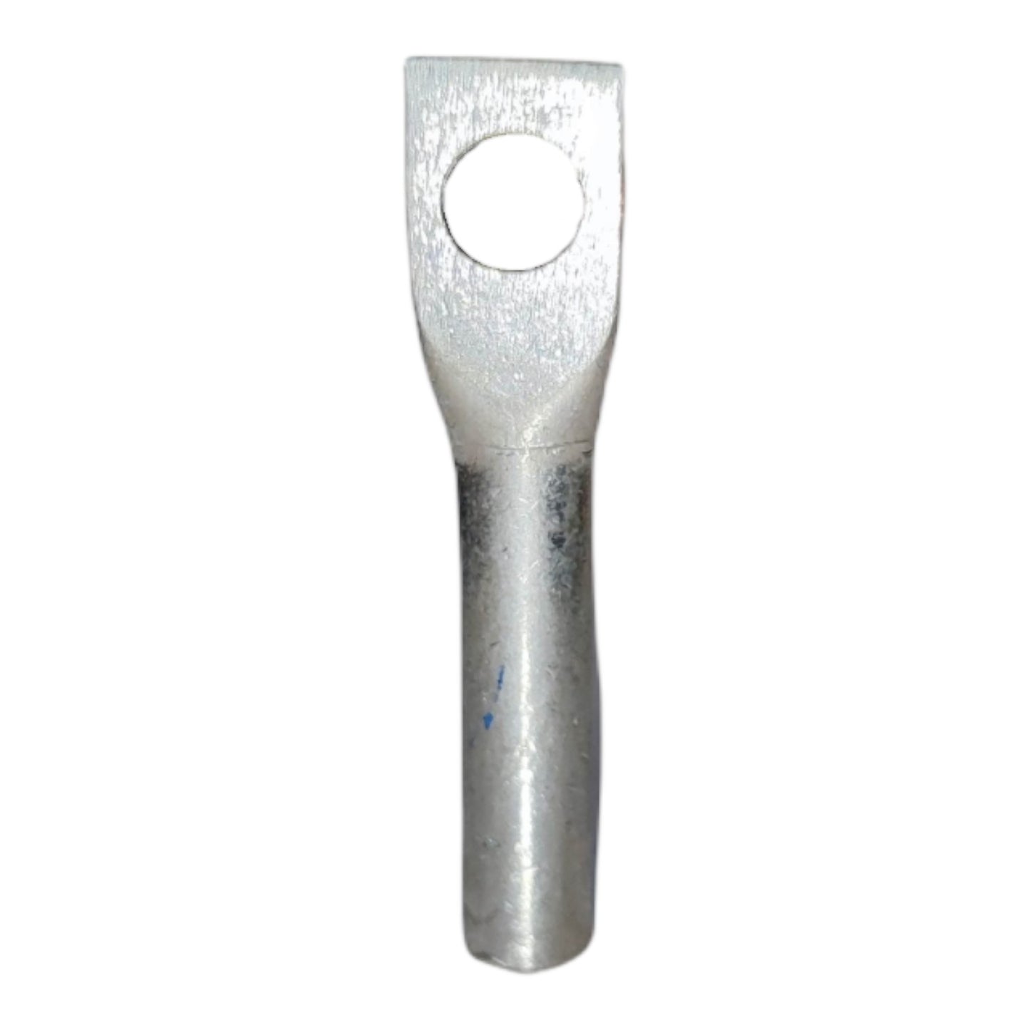 Metallic clevis pin on a white background