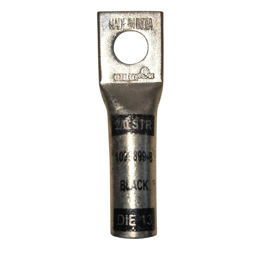 Metal terminal with 'Heli-Loc' branding on a white background
