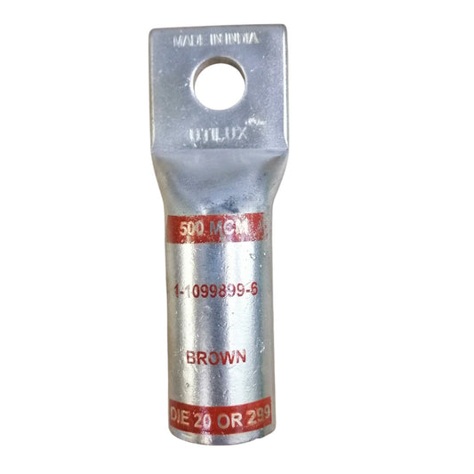 Utilux long barrel compression lugs made of metal for electrical connections