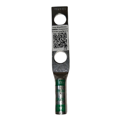 Metal terminal bar with a label on a white background