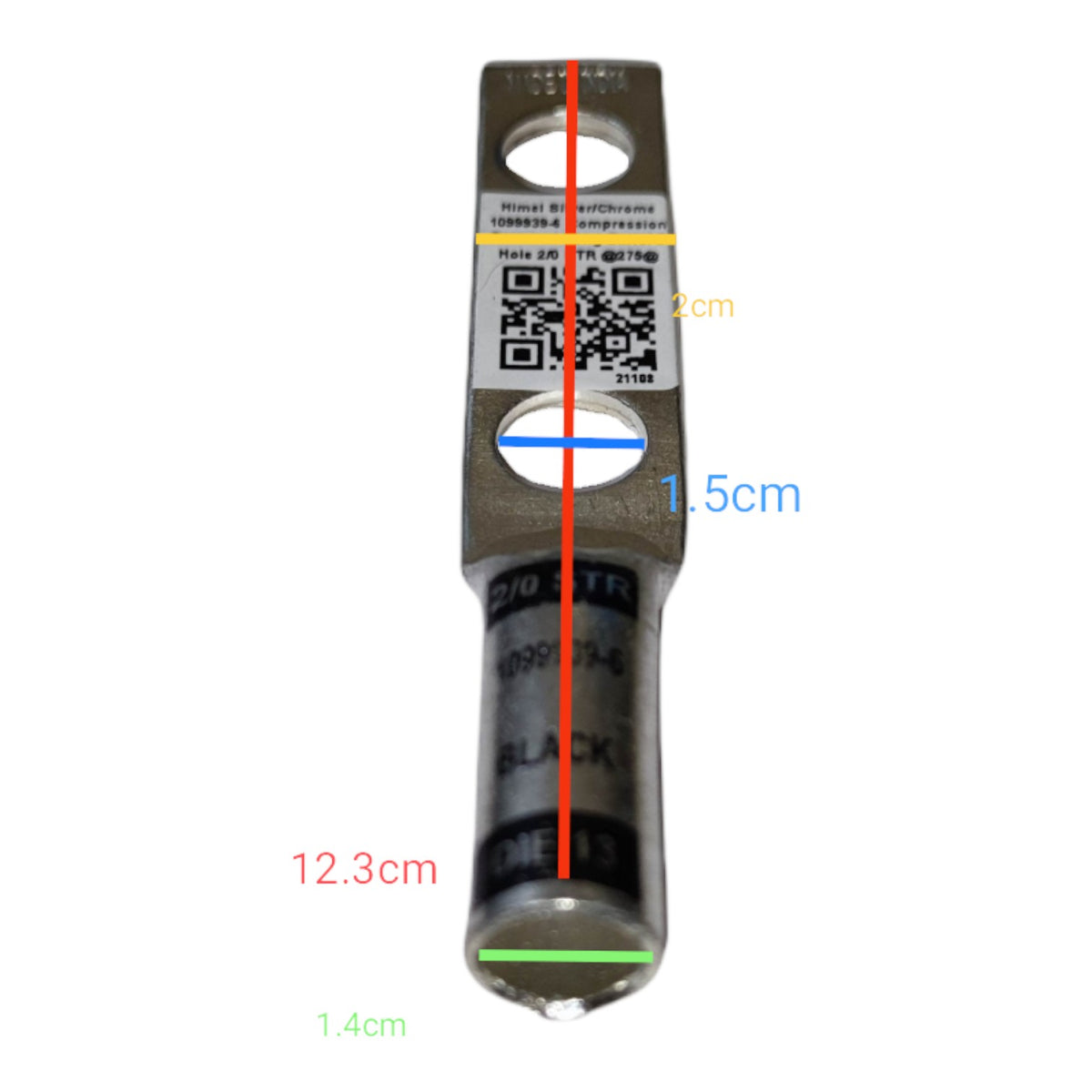 Paint scraper with measurements on a white background