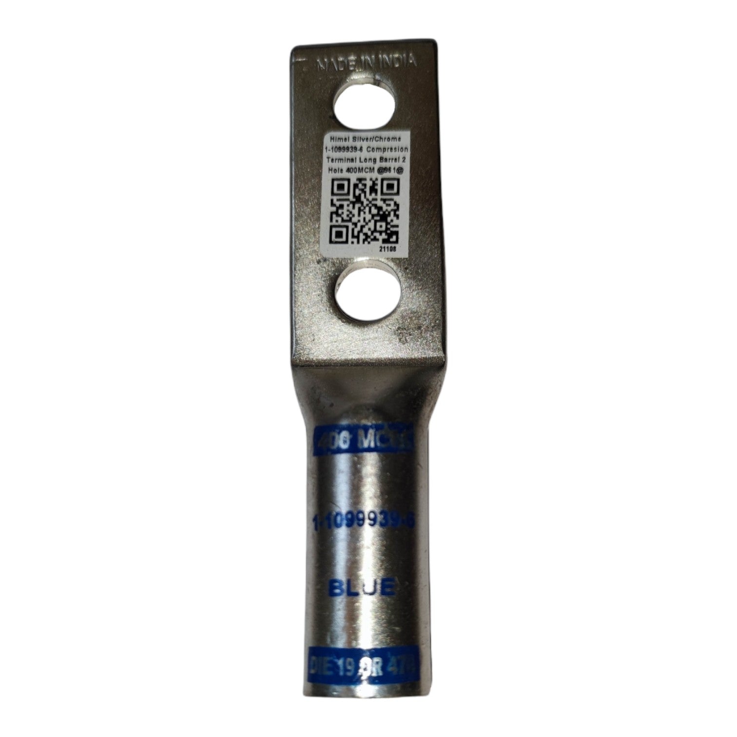 Metal electrical connector with Bovmo branding on a white background