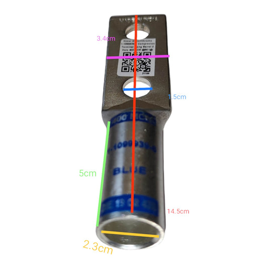 Measurement chart of a cylindrical metal component with dimensions labeled.