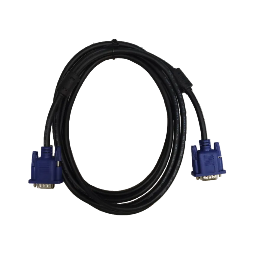 Grippes VGA Cable Male to Male with Blue Connectors and Black Cable for Video Transmission