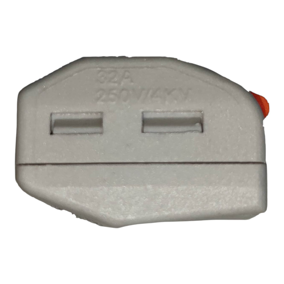 Gray battery pack with text on a white background