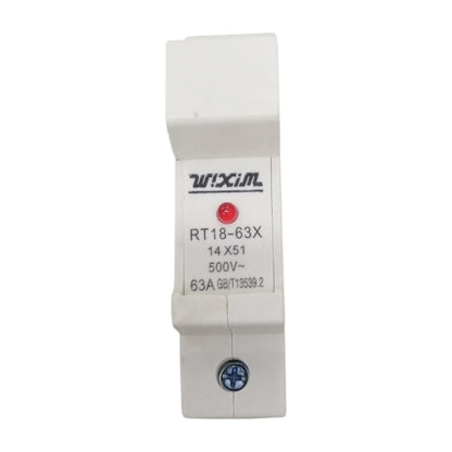 Wixim DIN Rail Fuse Holder for 14X51mm Ceramic Fuse 1 Pole RT18-63X