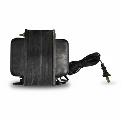 Black electrical power adapter with a cord on a white background Yoshima 800W Step Down Transformer 220V to 110V Voltage Converter Electx Electrical Supply