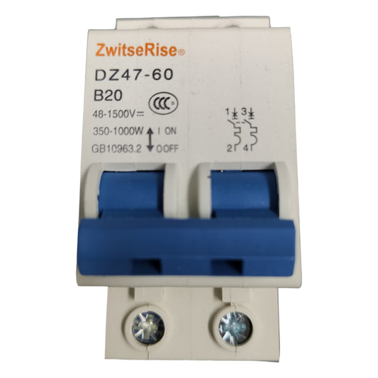Electrical breaker with ZwitseRise branding on a white background
