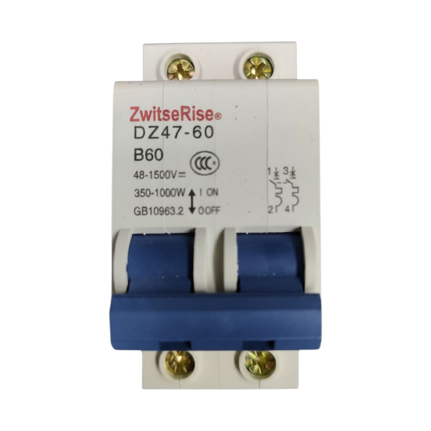 Electrical switch with 'ZwitserRise' branding on a white background