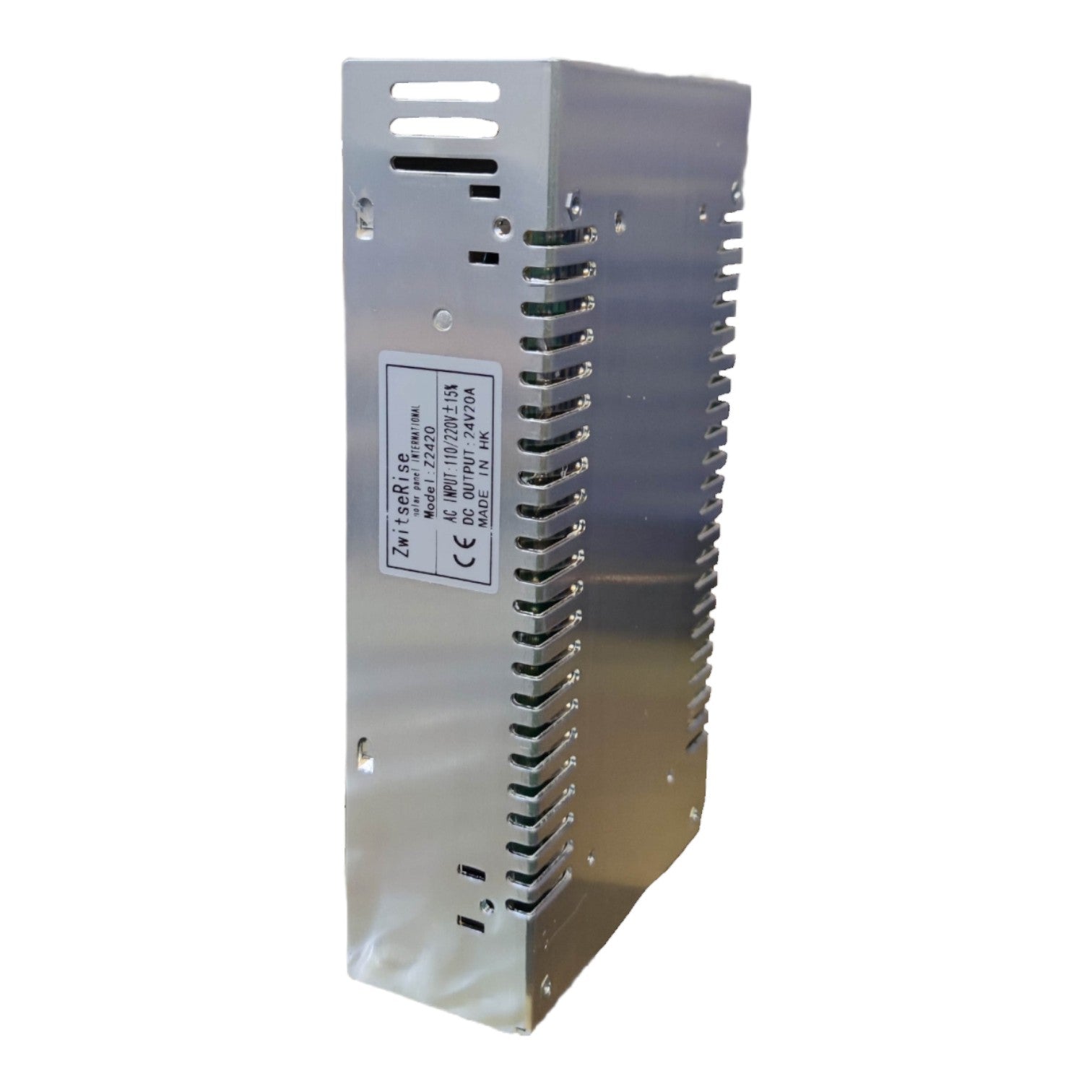 Rectangular electronic power supply unit on a white background