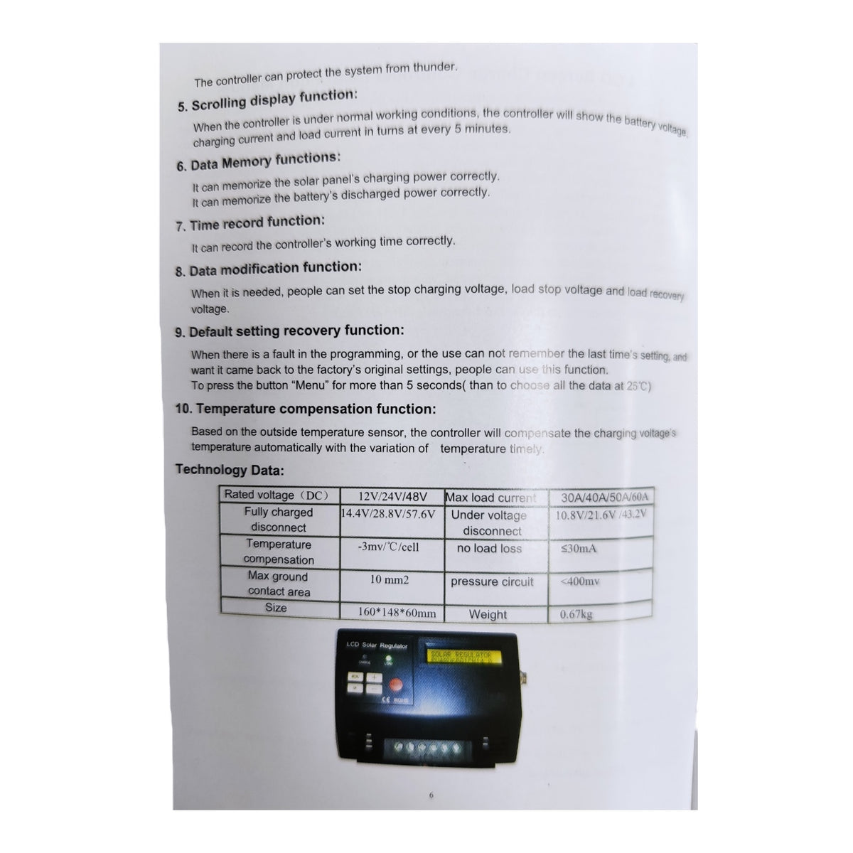 ZwitseRise Solar Charge Controller PWM 12V/24V 50A Solar Controller PWMCS1250