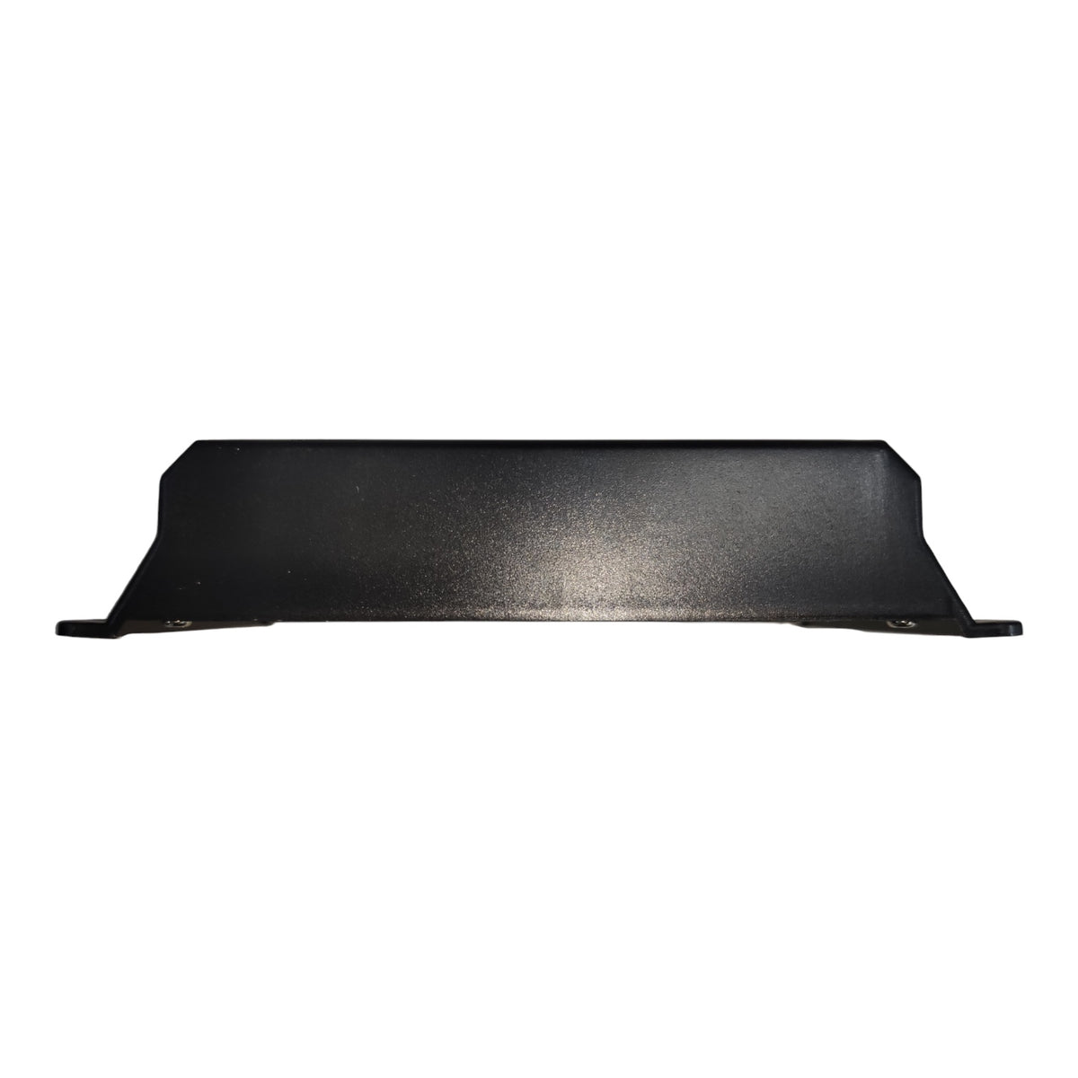 A black metal vehicle bumper guard or skid plate shown from a front-facing perspective against a plain white background.