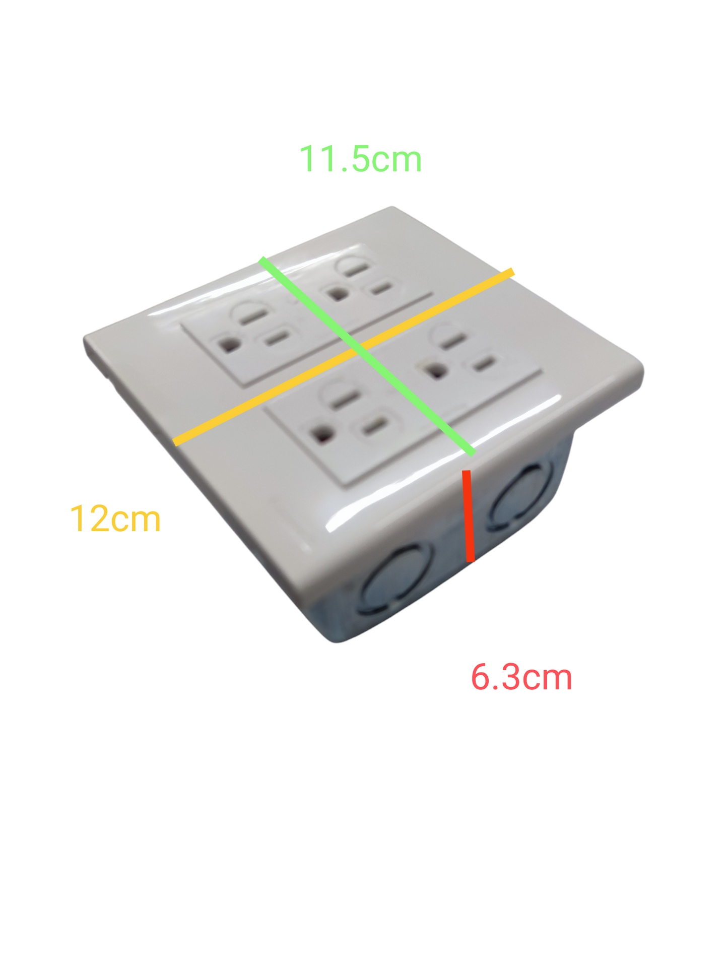 Panasonic 4 Gang Flat Pin Outlet with Ground 16A 220V WEG6806+(2XWEG1512-5)+Utility Box