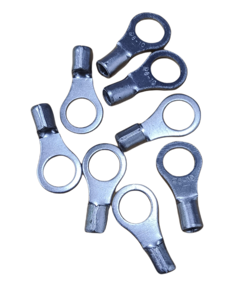 Local Terminal Lugs Ring Type Without Insulation 8mm (4Pcs + 4Pcs Free) , Ring Terminal Lugs,  Round Terminal Lugs