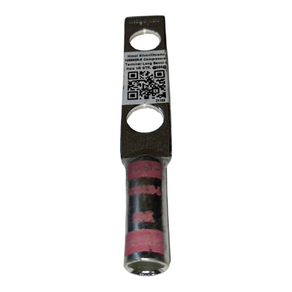 Utilux Terminal Lugs Long Barrel 2 Holes AWG 1/0 or 50mm Wire 14mm Stud 1099939-5 Ring Compression or Crimp Type