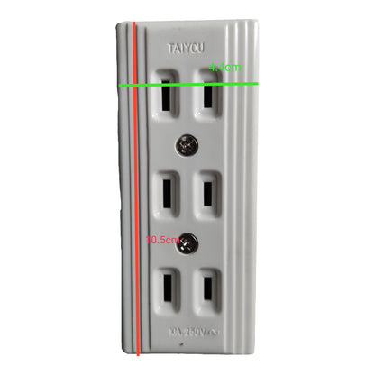 Taiyou Outlet 3 Gang Surface type for Extension, 3 Gang Flat pin Outlet