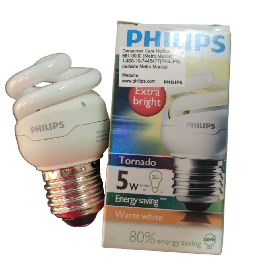 Philips 5W CFL E27 220V Spiral Tornado Daylight