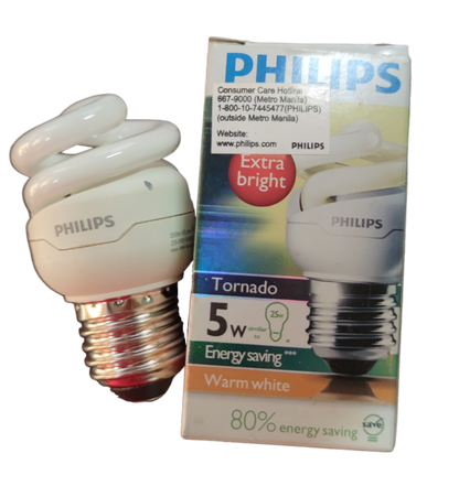 Philips 5W CFL E27 220V Spiral Tornado Daylight