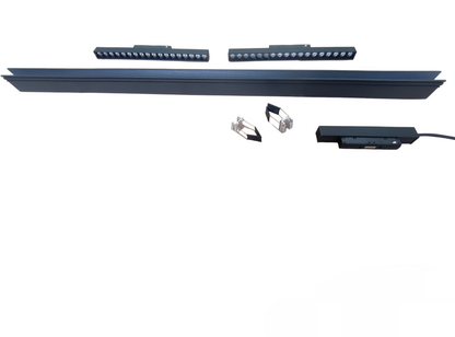 Magnetic Track Light 1 Meter 50mm with 2Pcs 18W LED Grille Track Light 220V Daylight 6500K ( ILLUMIQ TERRA)