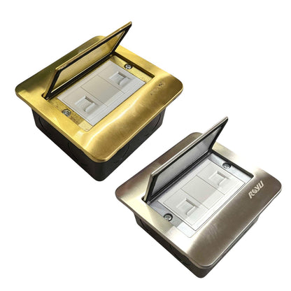 Royu Floor Outlet 2 Gang LAN Outlet Available in Gold and Silver
