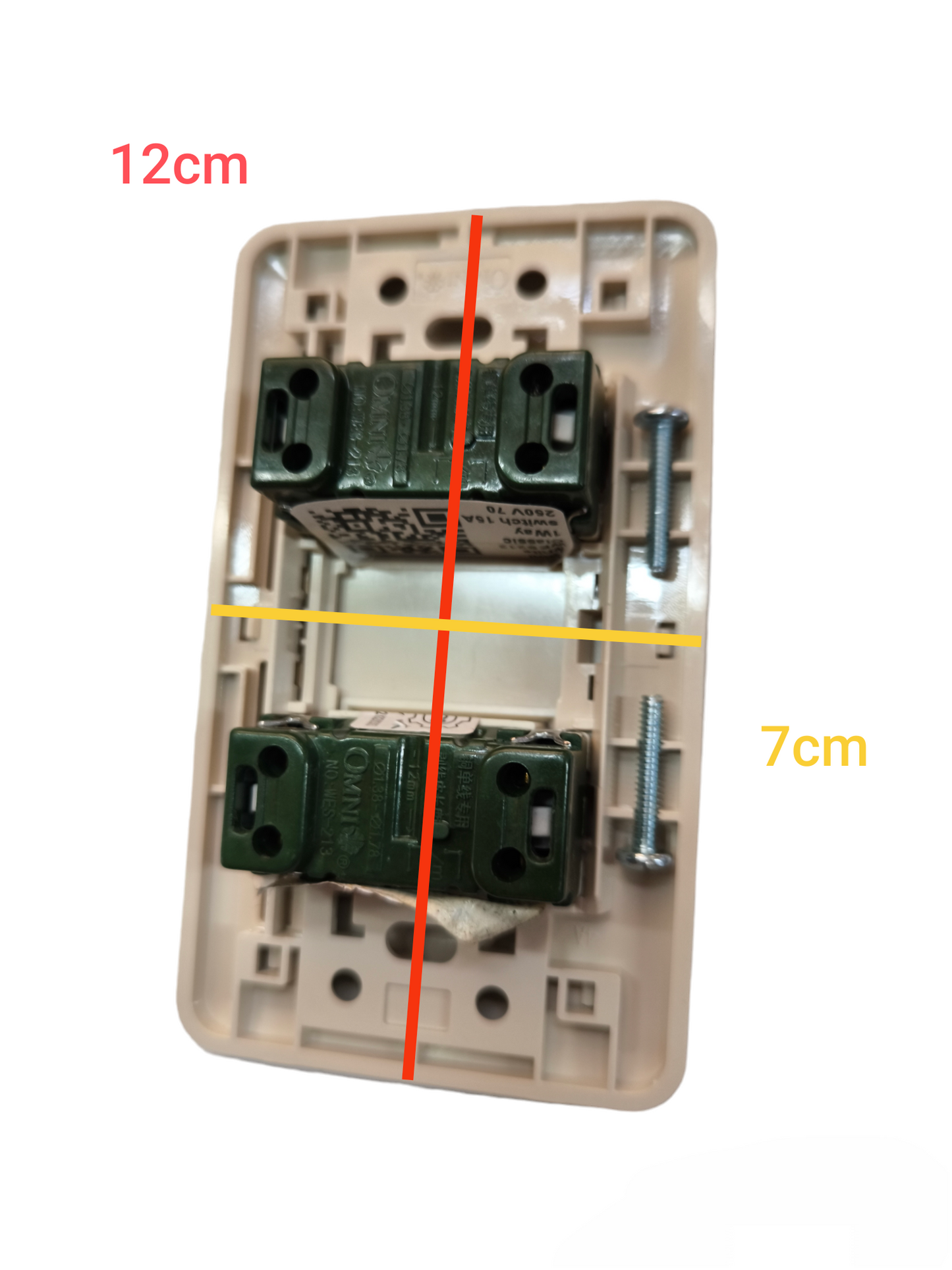 Omni 2 Gang 1 Way Switch 16A 250V with Plate Cover WEP-102+(WES-213x2)