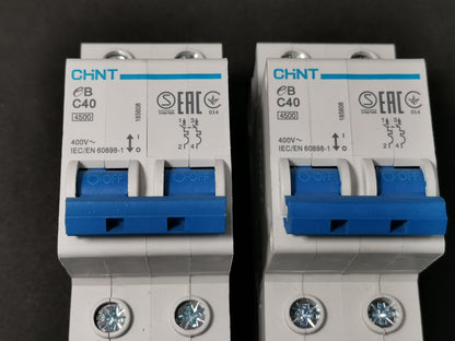 Chint 40A 2Pole 4.5KAIC 220V Miniature Circuit Breaker MCB
