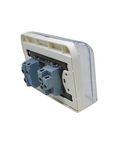 Grazen Weatherproof Plate Cover with 1 Gang Universal Outlet with Ground and 1 Way Switch 16A 220V WC-019-W + GW-007