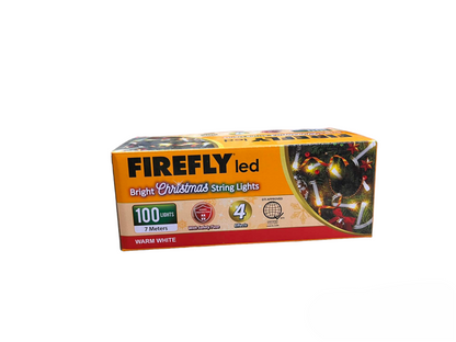 Firefly 100 LED Bulb Christmas Light Warm White 3000K 7 Meters 7W  220V Indoor Max of 20 Connection White Wire 4 Effects Steady, Running, Blinking, Alternating FXL13100WW
