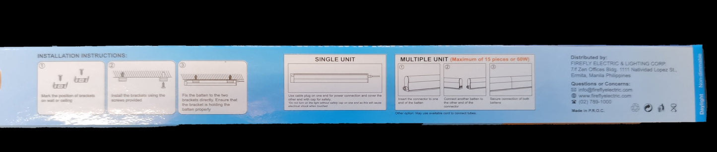 Ecolum 4W T5 LED Fluorescent Fixture 220V Daylight, T5 LED Batten 4W 220V 6500K 31cm length (Copy)
