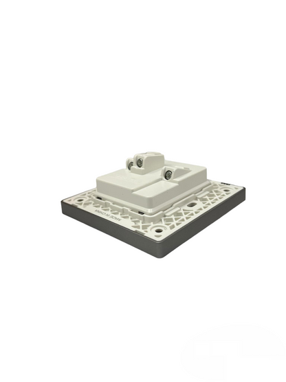 Opple Duplex Universal Outlet with Ground with Switch Control Square Type Gray with Plate Cover and Utility Box 16A 220V F021681A 86X86