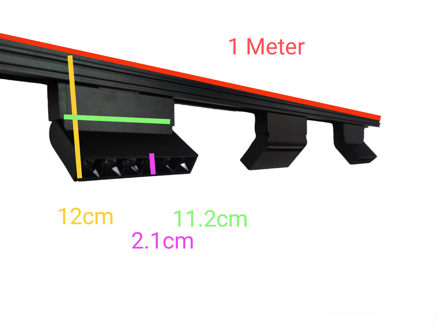 ILLUMIQ TERRA Magnetic Track Light 1 Meter 26mm with 3pcs 6W LED Foldable Grille Track Light Daylight 6500K 220V