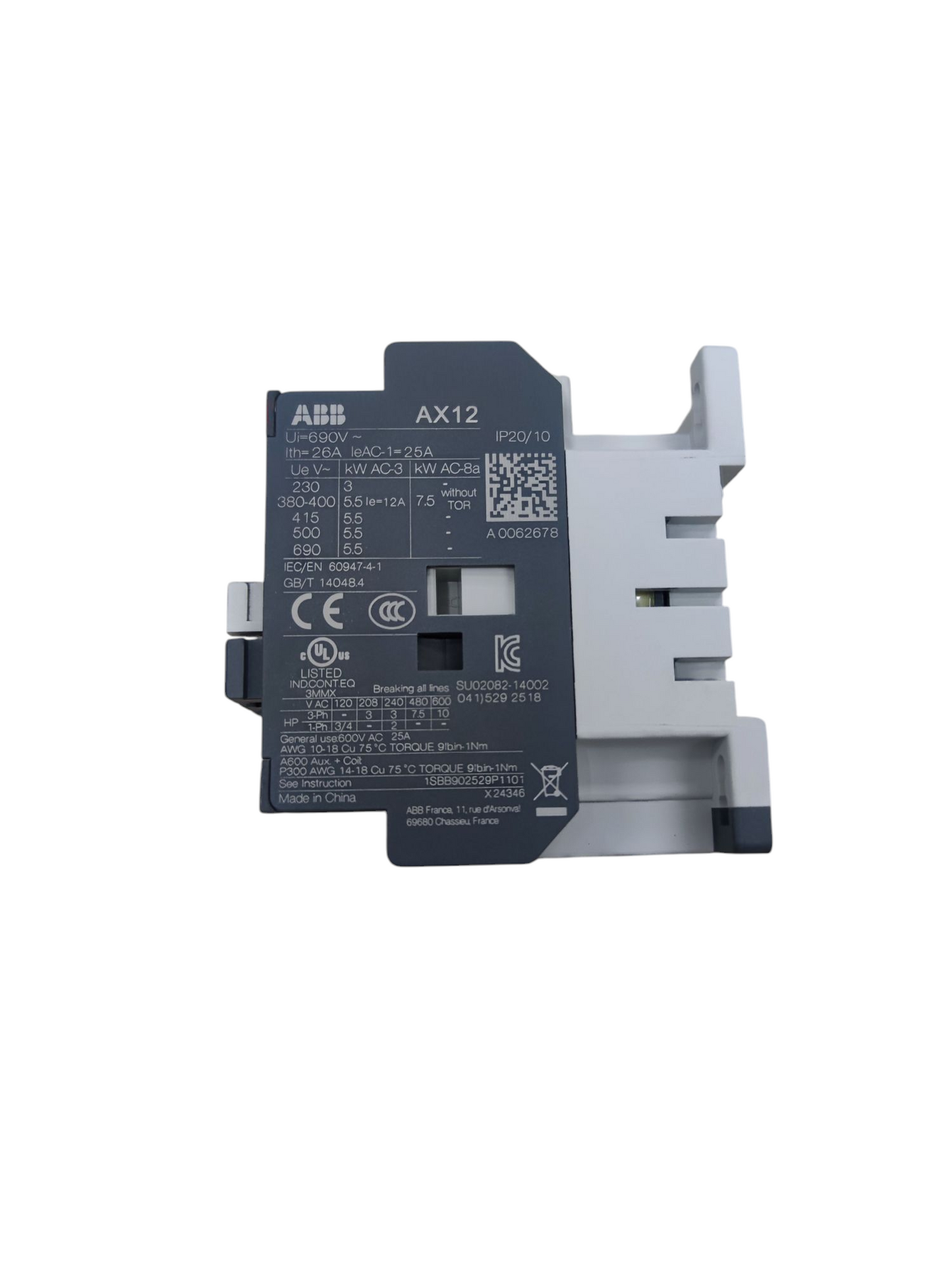 ABB Magnetic Contactor 25A 220V used for controlling high power electrical circuits