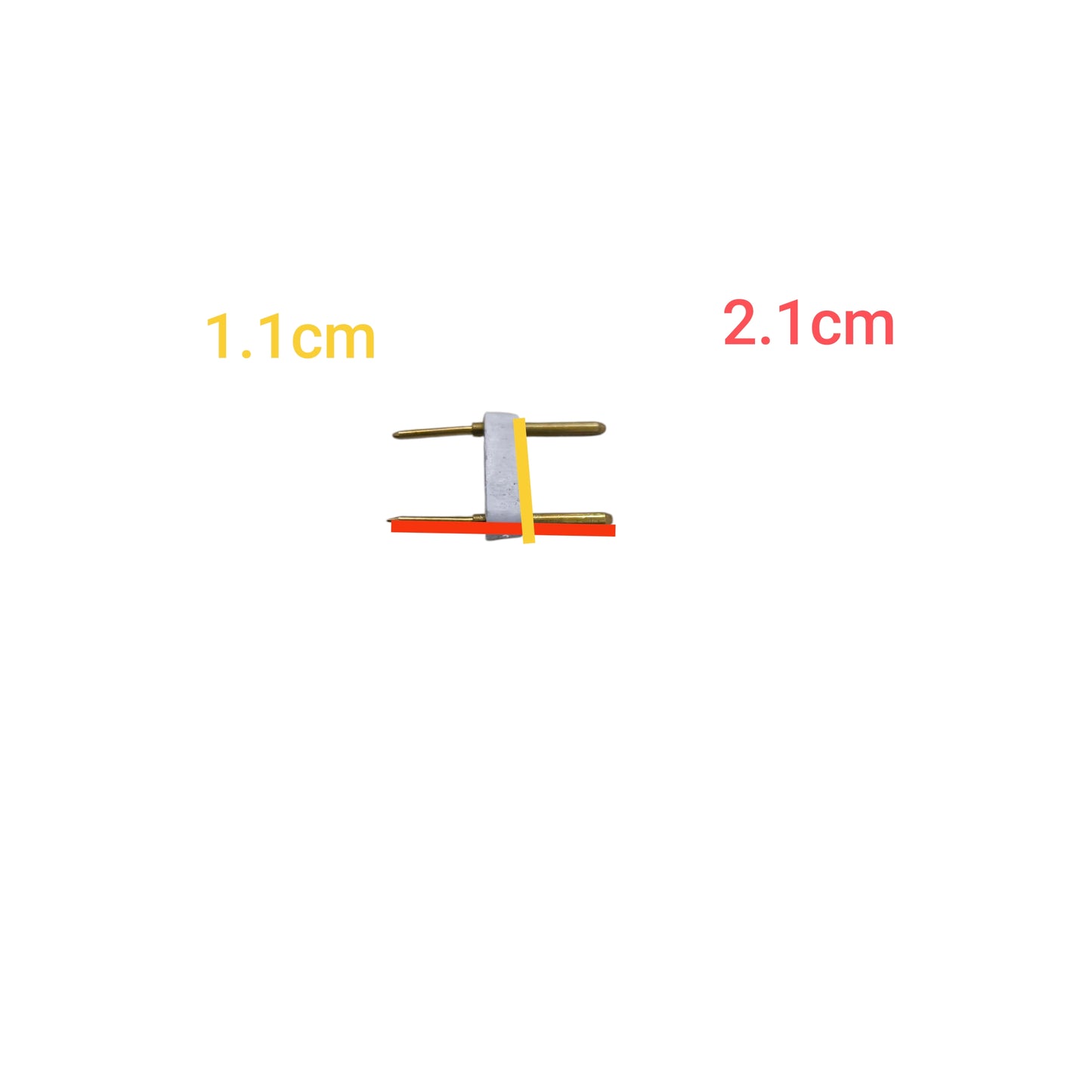 AC Pin 2 Pins for LED with gold metal prongs and compact size for Power Strips and Extension Cord