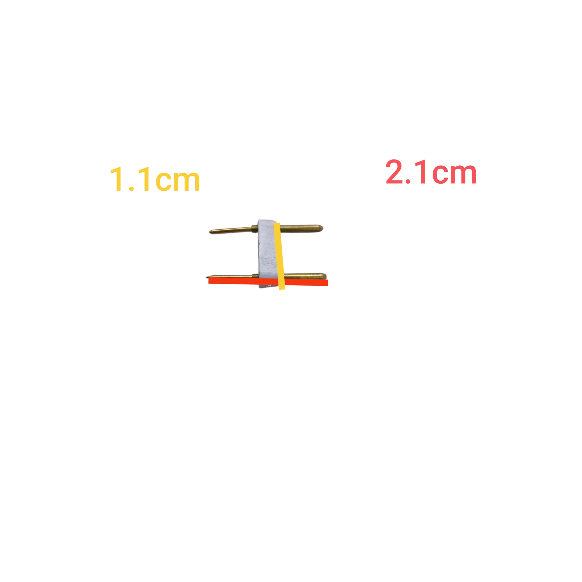 AC Pin 2 Pins for LED with gold metal prongs and compact size for Power Strips and Extension Cord