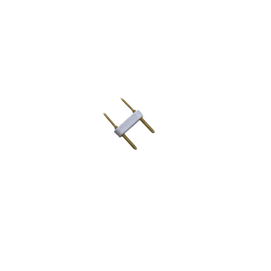 AC Pin 2 Pins for LED power strip connector with two metal pins and white plastic base