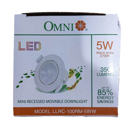Omni 5W LED Movable Downlight Warm White 220V