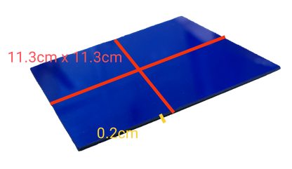 Acrylic blue optical filter 11.3cm x 11.3cm with a thickness of 0.2cm for various applications