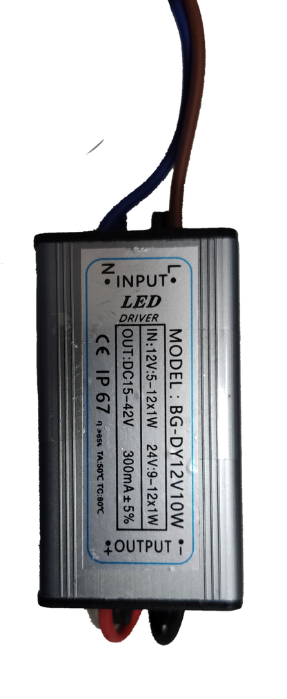 China LED Driver 10W 12V DC Input 12.5V DC - 12x1W, 24V: 9-12Vx1W Output 15-42V DC 300mA For 10W SMD LED Chip