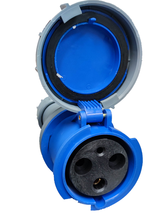 Grippes 125A Industrial Outlet Cord Connector Type 2P+E ( 3Pins )250V AC # 2432 ( 3Pins) IEC6309-2