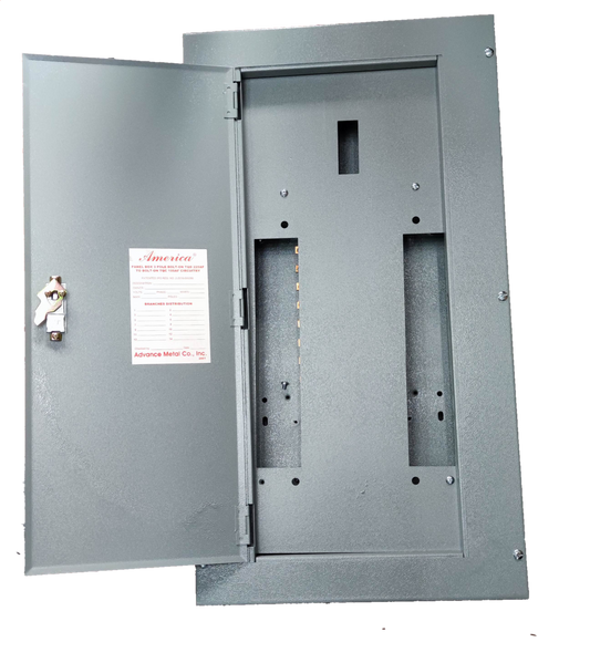 Local TQD Main 3 Pole 12 Branches 2 Pole TQC electrical panel with open gray metal door