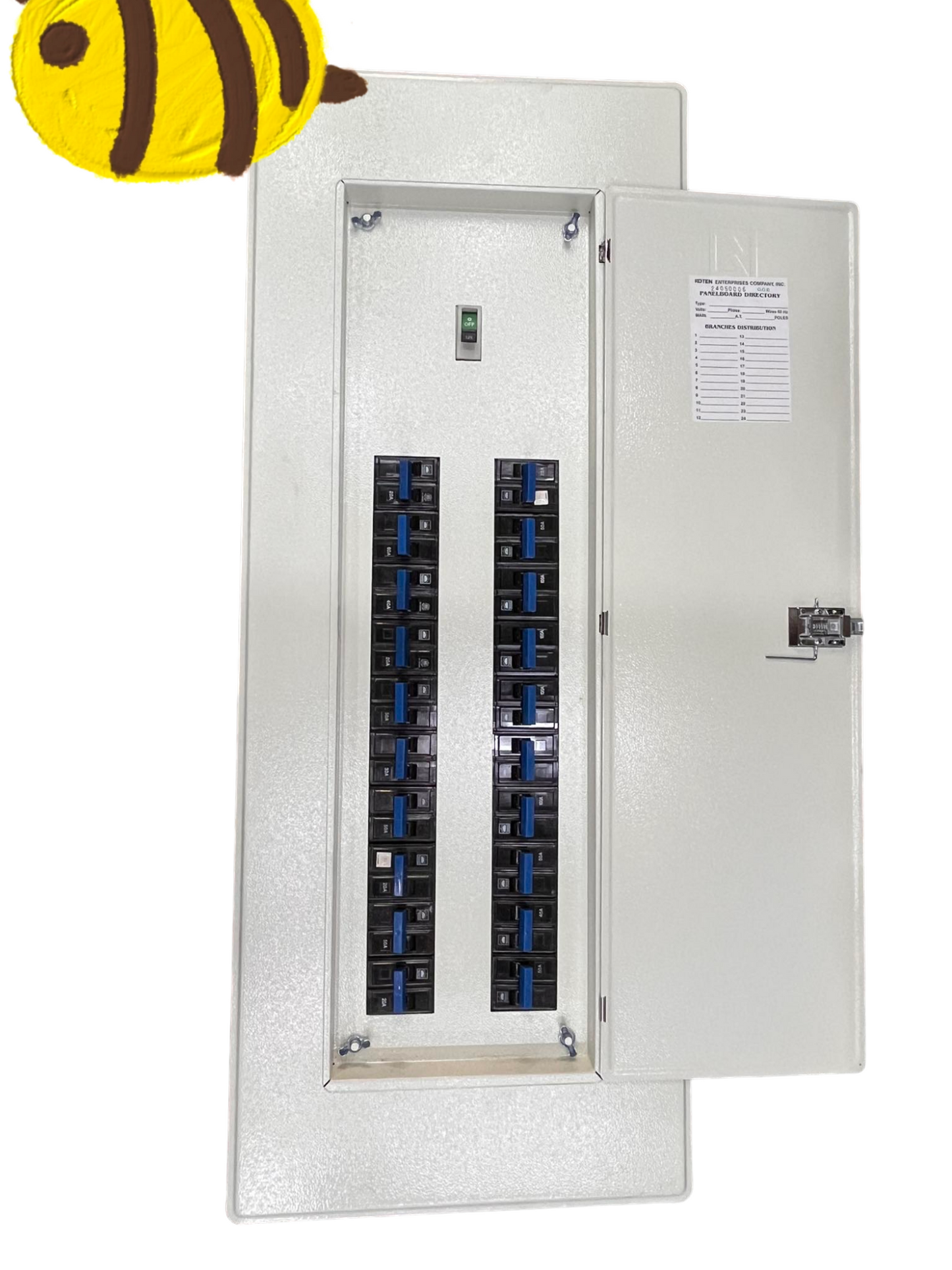 Koten & Taiyou Panel Board 225A 2Pole 250SPS Main 20 Branches 2 Pole Bolt On