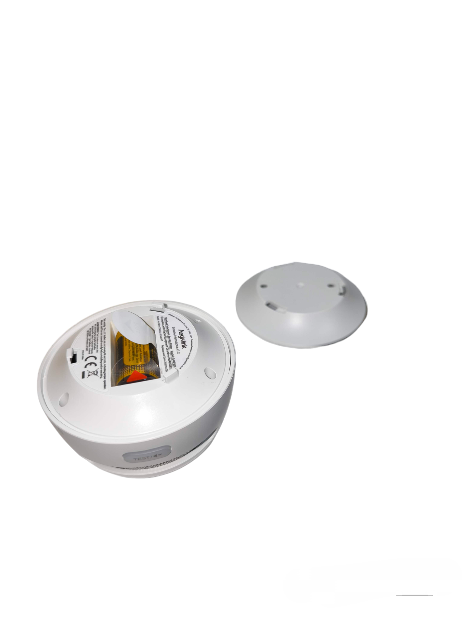 Aegislink wireless interlinked smoke alarm with mounting base for home security