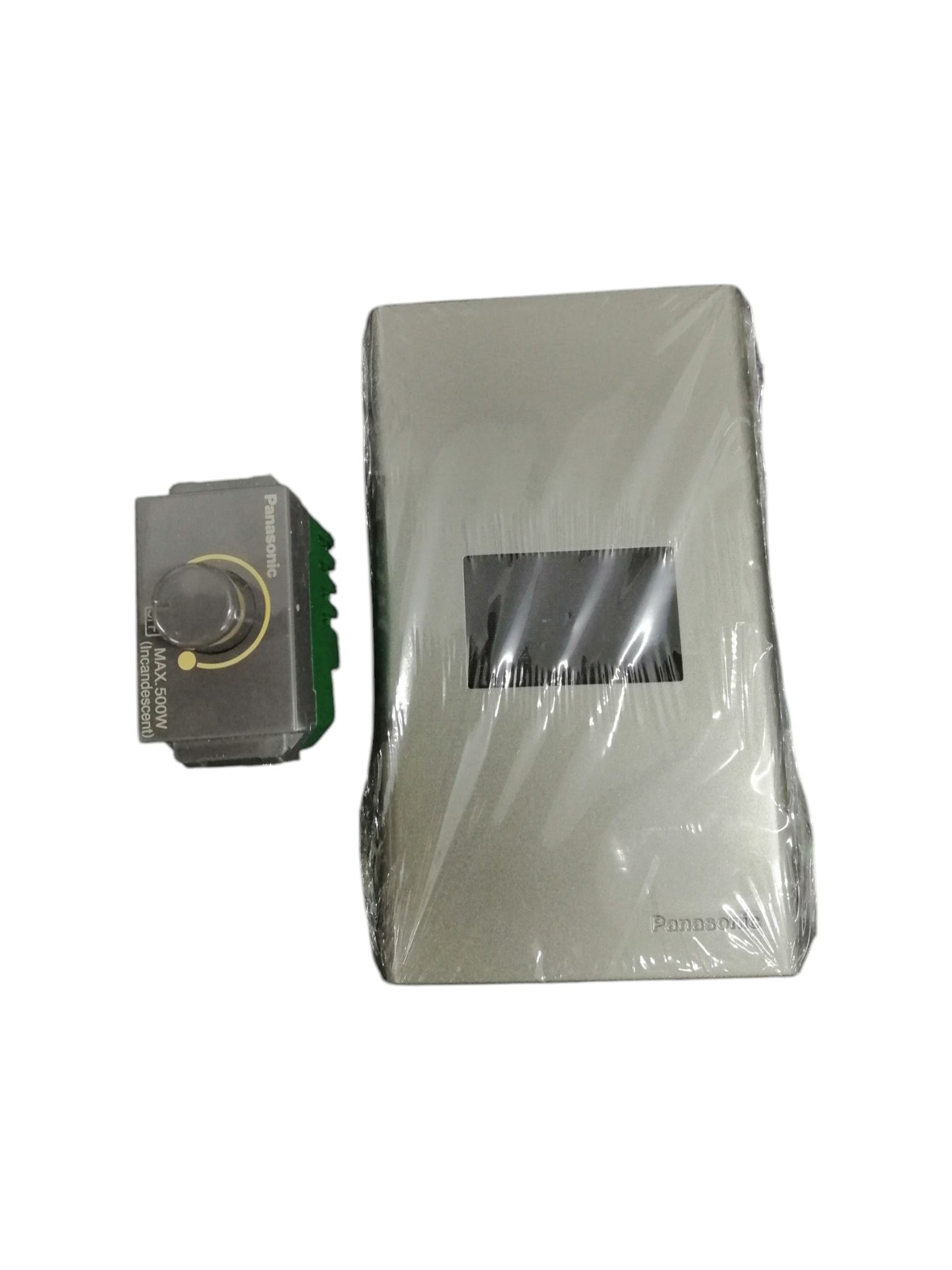 Panasonic 500W 1 Gang Dimmer Switch 220V with Plate Cover Metallic Gray WEG6801MH-1/WEG575151H