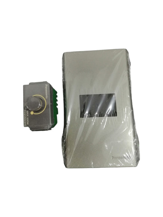 Panasonic 500W 1 Gang Dimmer Switch 220V with Plate Cover Metallic Gray WEG6801MH-1/WEG575151H