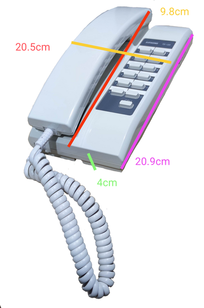 Aiphone 12 station intercom master white desk phone with numeric keypad and coiled handset cord