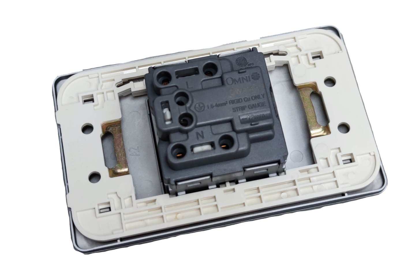 Omni Aircon Outlet Tandem Outlet power point switch component with white frame on black background