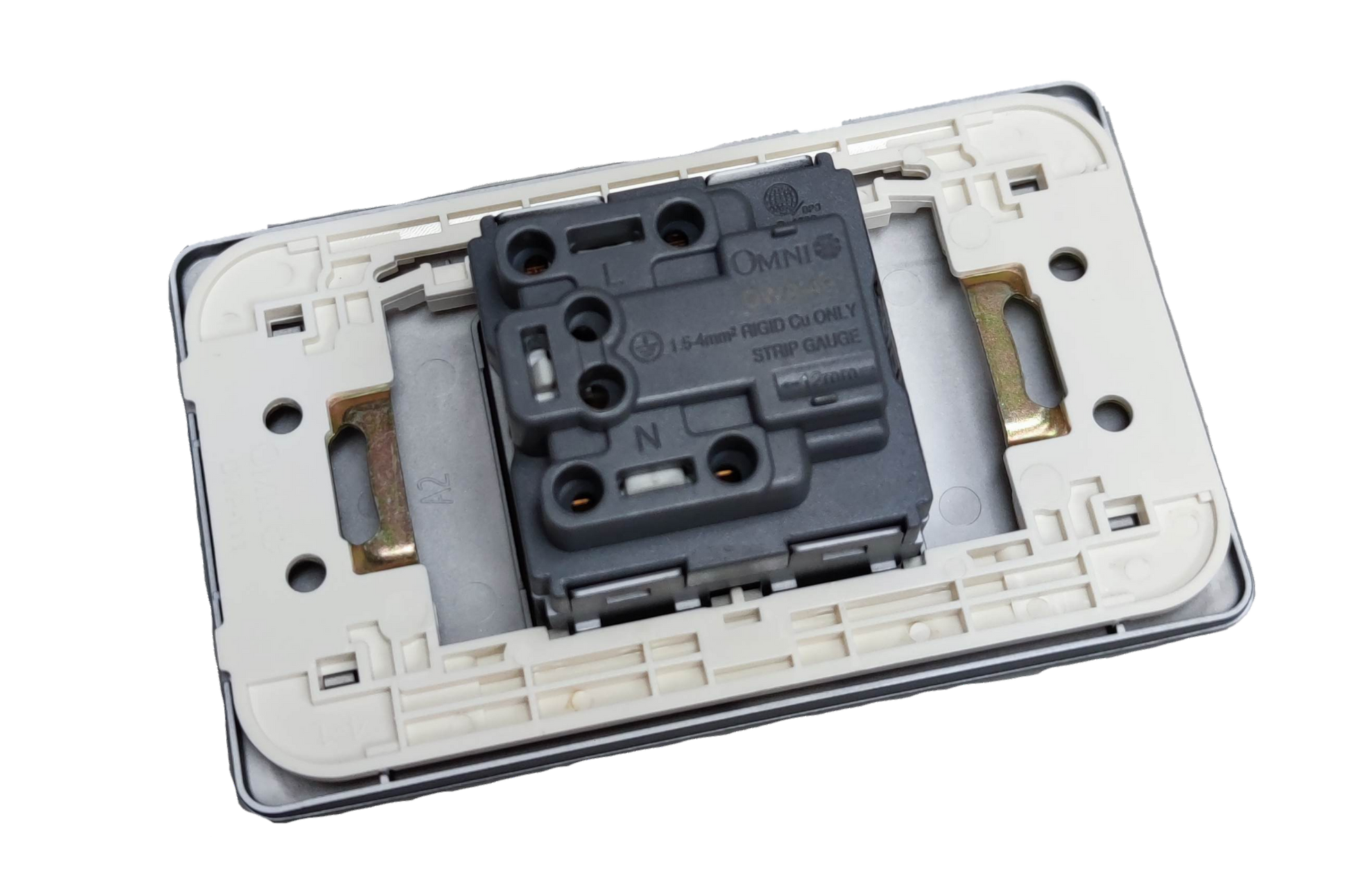 Omni Aircon Outlet Tandem Outlet power point switch component with white frame on black background