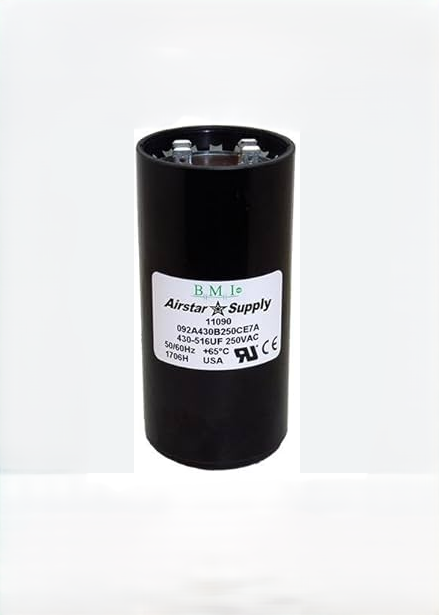 BMI Starting Capacitor 430-516UF for HVAC applications with a durable black casing