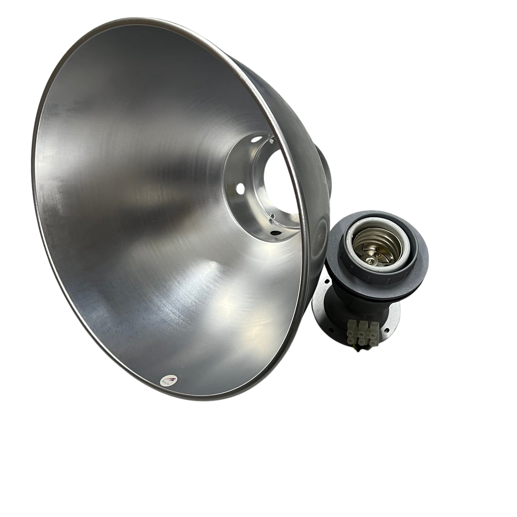 12 inch aluminum reflector for lighting installation and accessories by Biglite and Omni with bulb socket